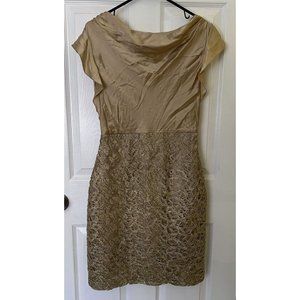Kay Unger New York Women’s Vintage Gold Silk Dress Size 6 Sleeveless